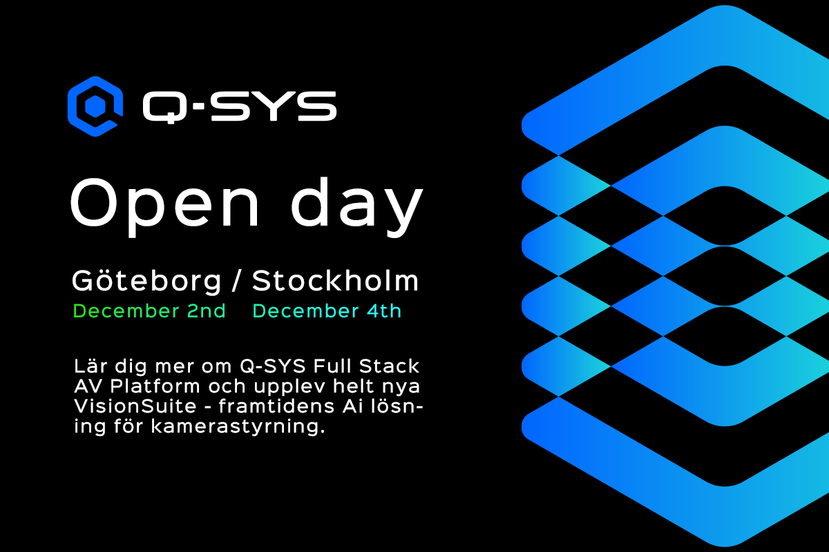 Q-SYS Open Day Stockholm Banner